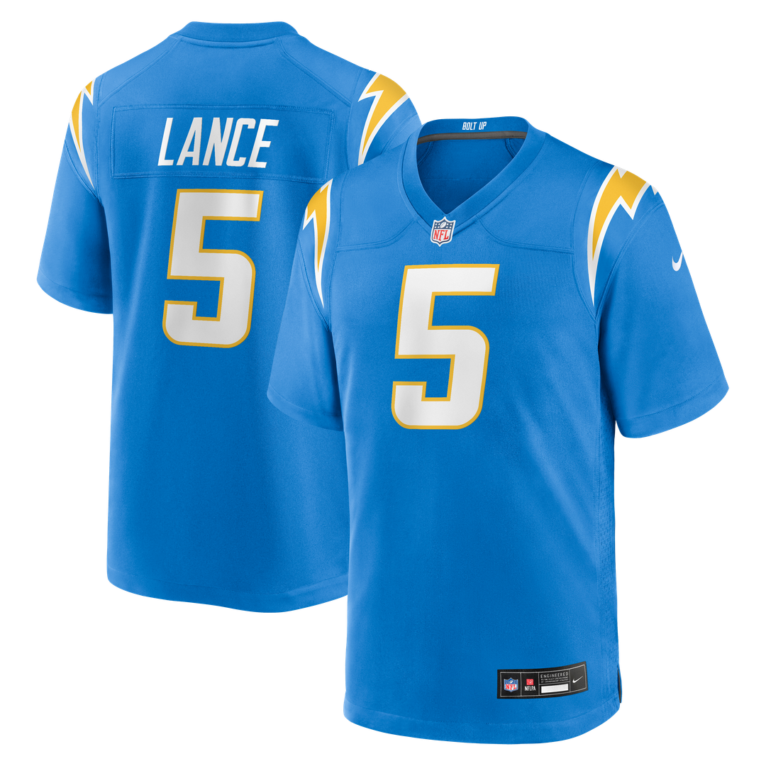 Trey Lance Los Angeles Chargers Team Game Jersey - Powder Blue