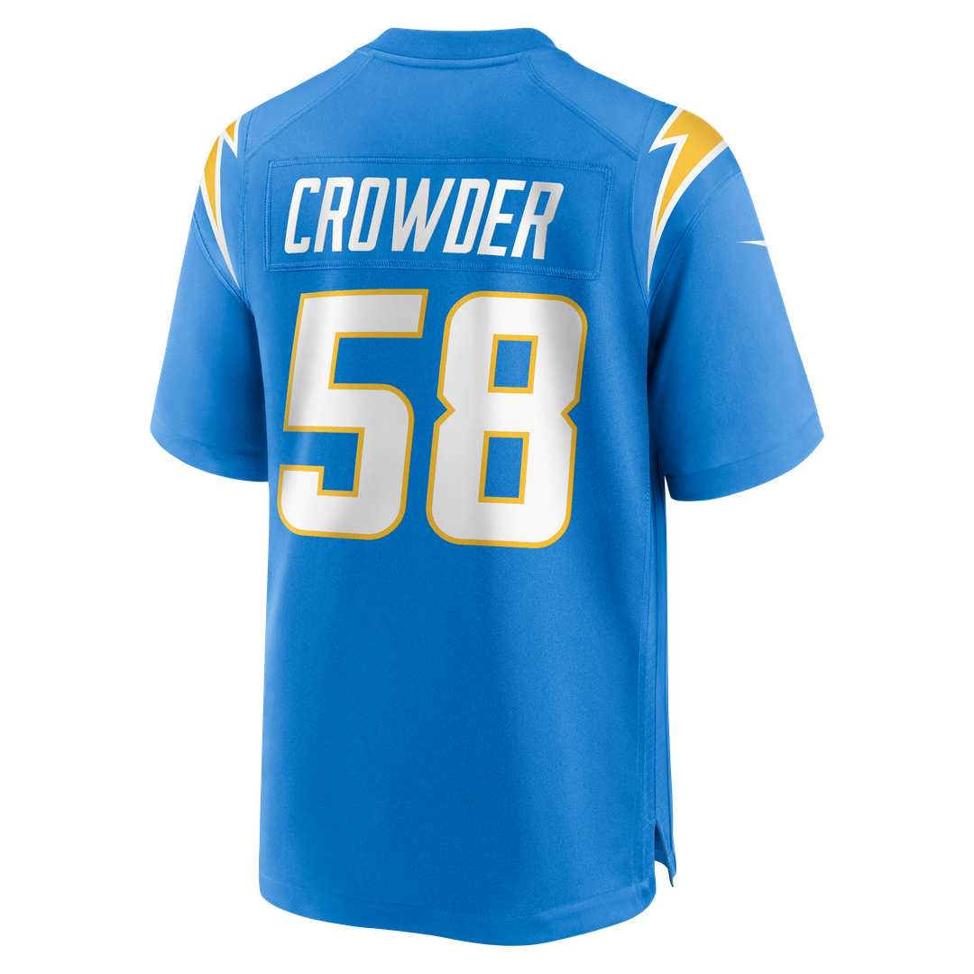 Tae Crowder Los Angeles Chargers Team Game Jersey - Powder Blue