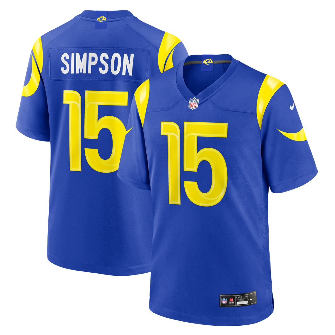 Ty Simpson Los Angeles Rams 2026 Draft First Round Pick No. 13 Team Game Jersey - Royal