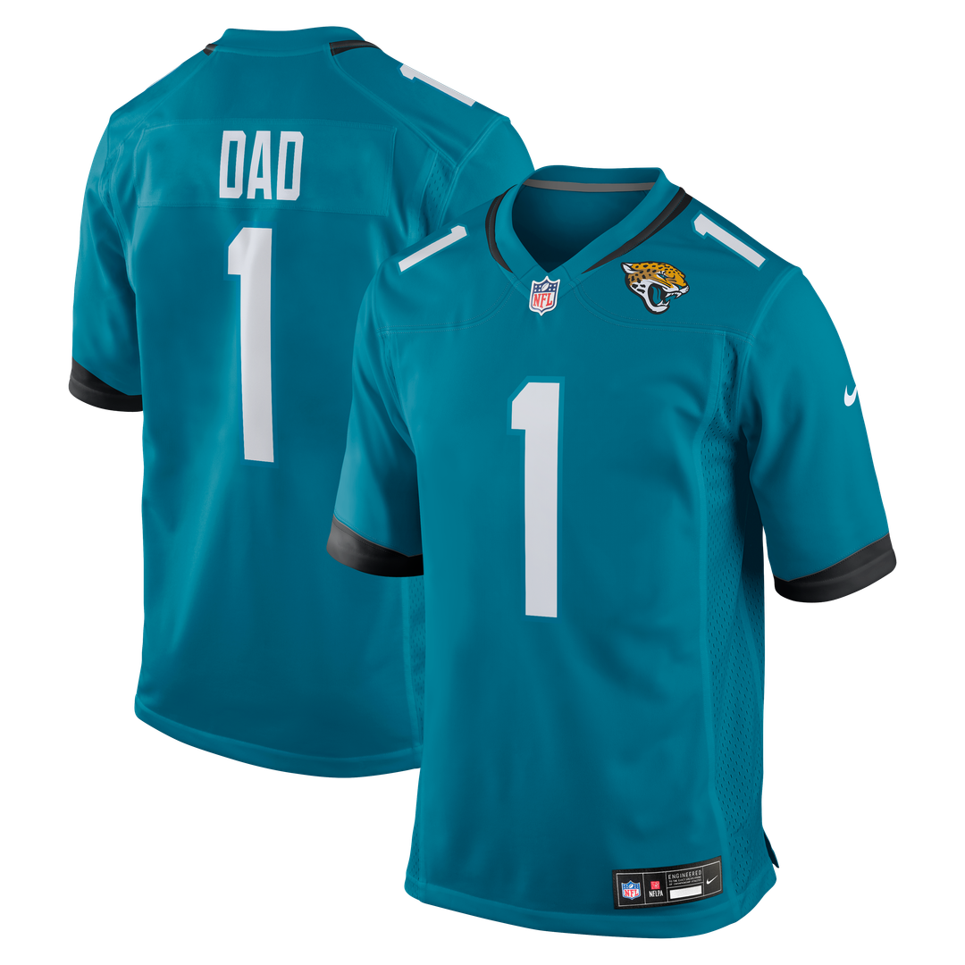 Number 1 Dad Jacksonville Jaguars Game Jersey - Teal
