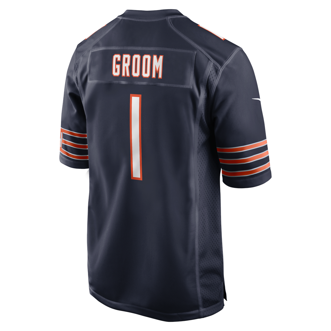 Number 1 Groom Chicago Bears Game Jersey - Navy