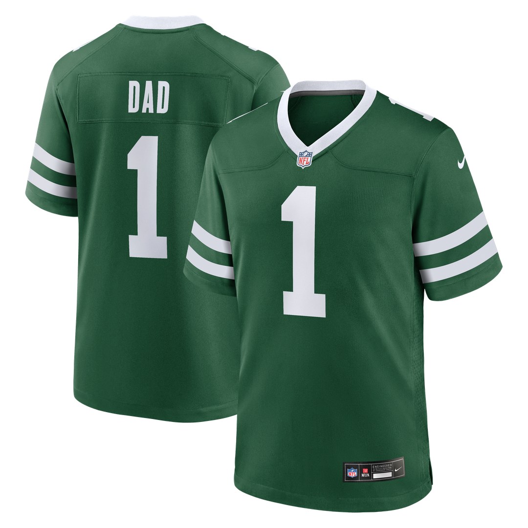 New York Jets #1 Dad Game Jersey - Legacy Green