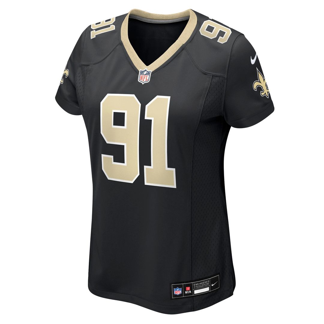 Vernon Broughton New Orleans Saints Women's Team Game Jersey - Black