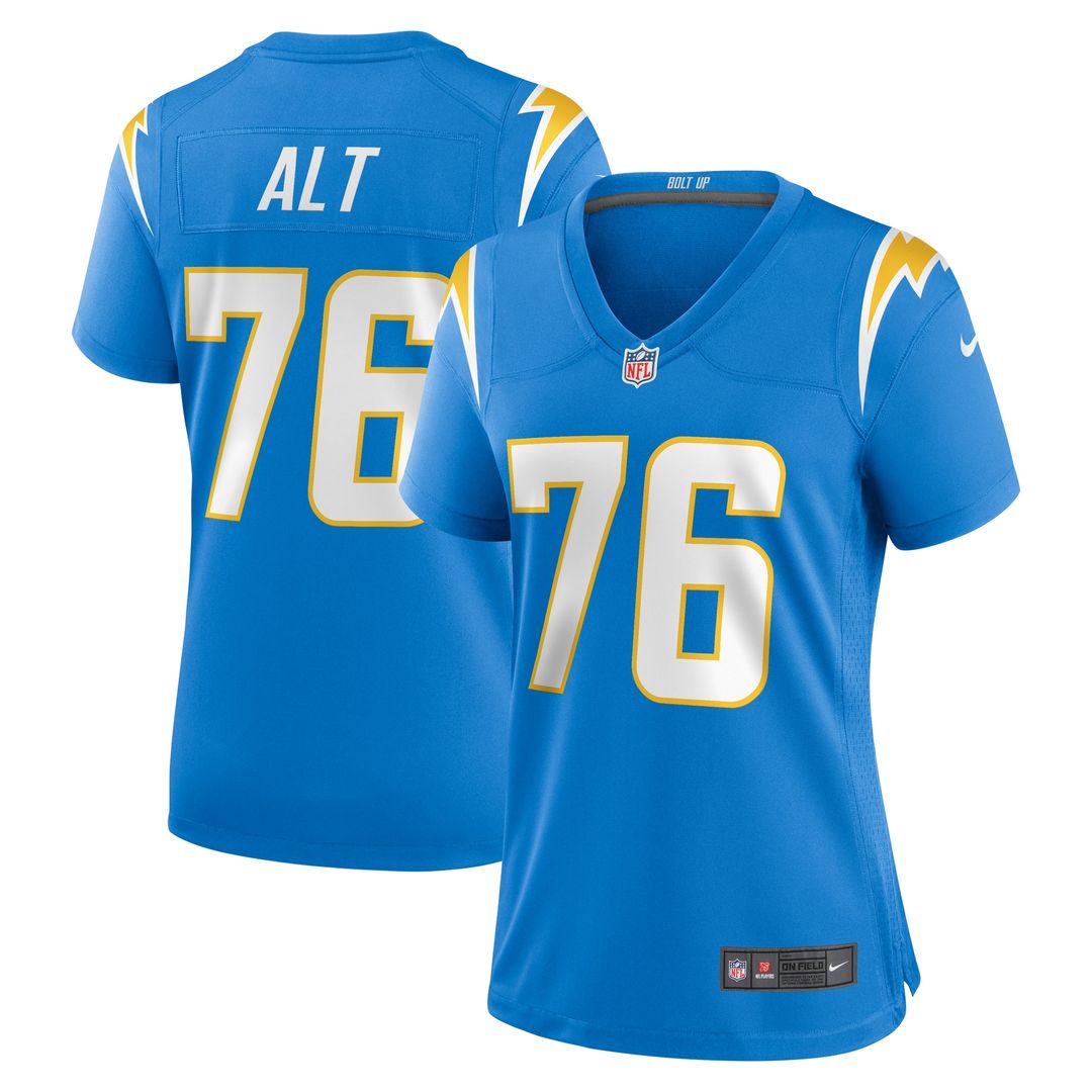 Joe Alt Los Angeles Chargers Women's 2024 Draft First Round Pick Player Game Jersey - Powder Blue