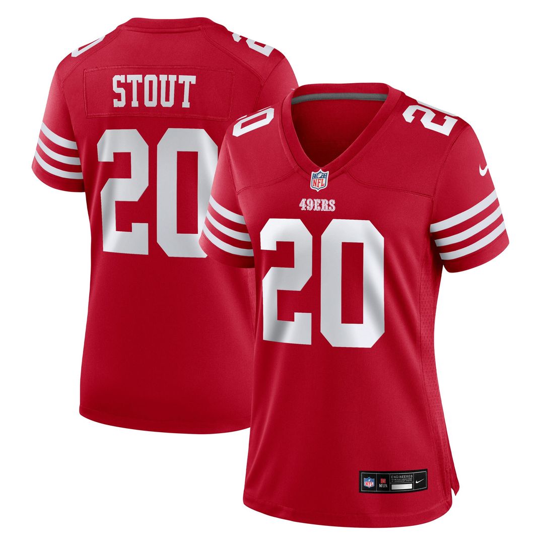 Upton Stout San Francisco 49ers Women's Team Game Jersey - Scarlet