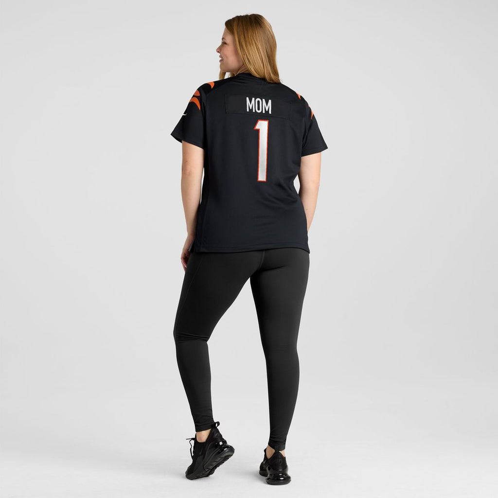 Number 1 Mom Cincinnati Bengals Women's Game Jersey - Black