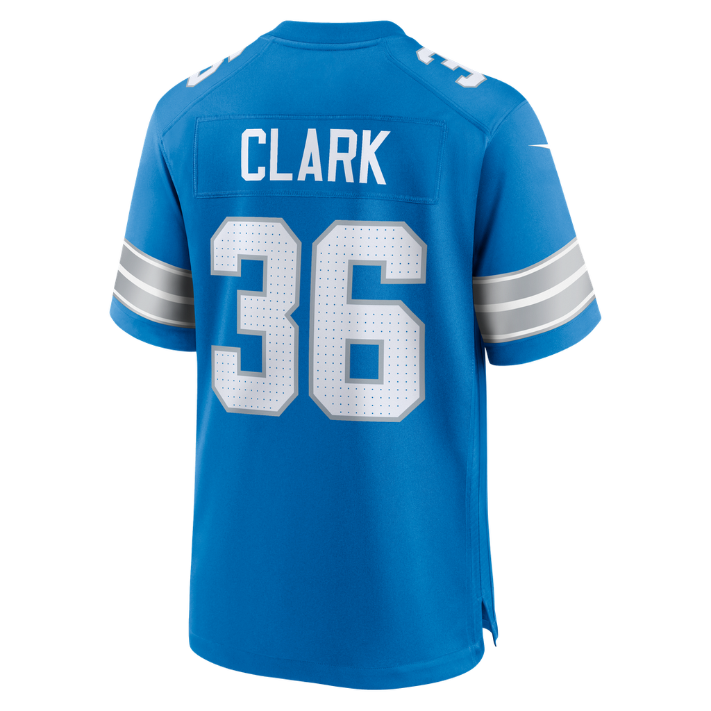 Chuck Clark Detroit Lions Team Game Jersey - Blue