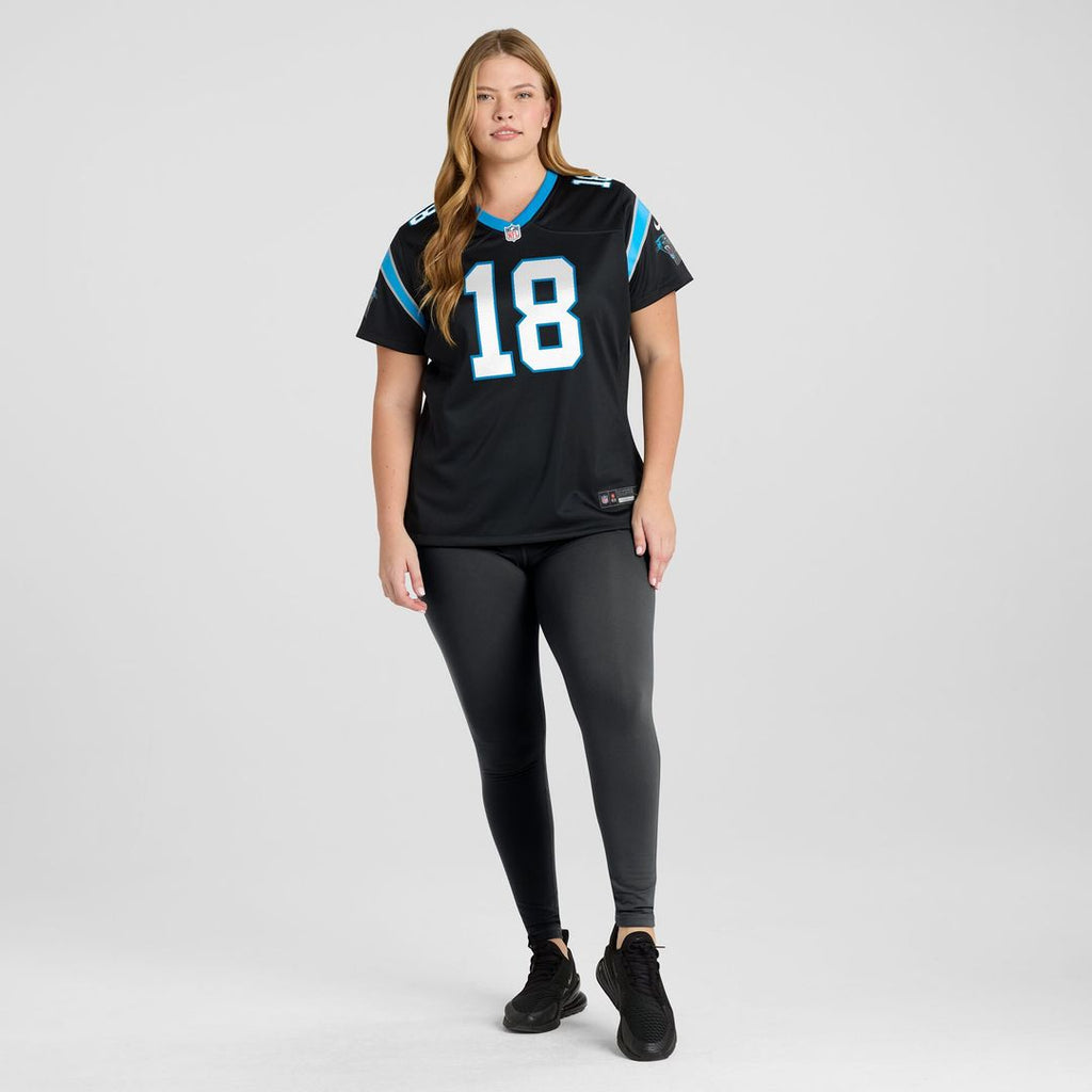 Jalen Coker Carolina Panthers Women's Team Game Jersey - Black