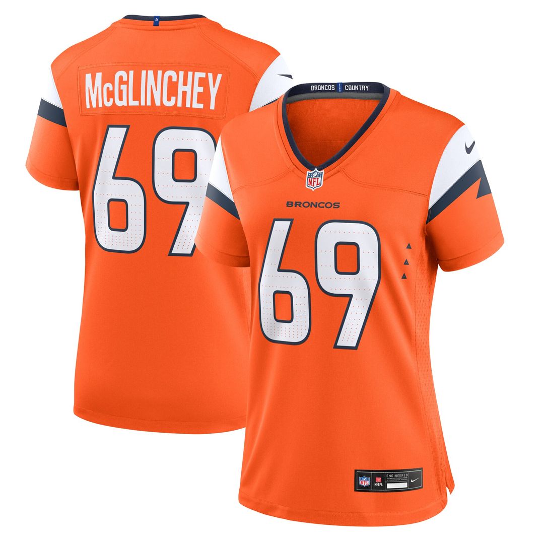 Mike McGlinchey Denver Broncos Women's Team Game Jersey - Orange
