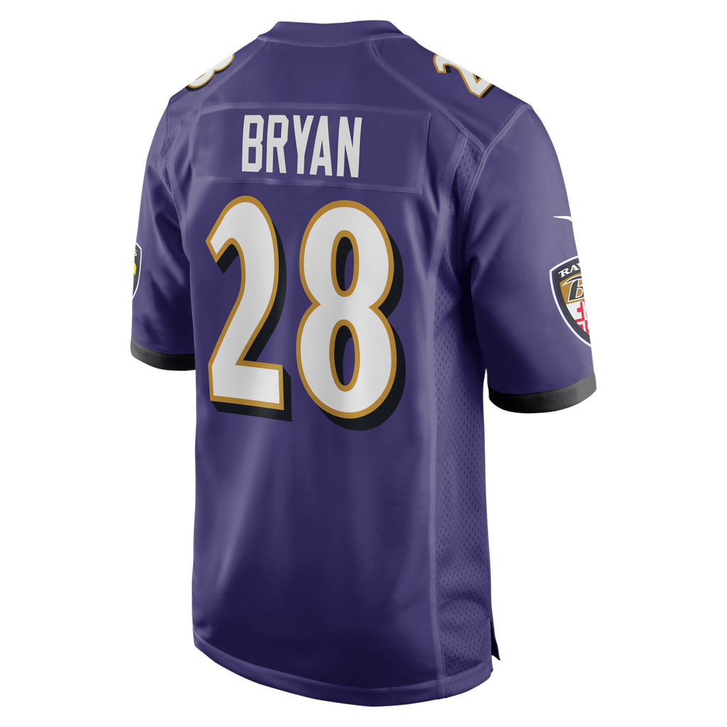 Taven Bryan Baltimore Ravens Team Game Jersey - Purple
