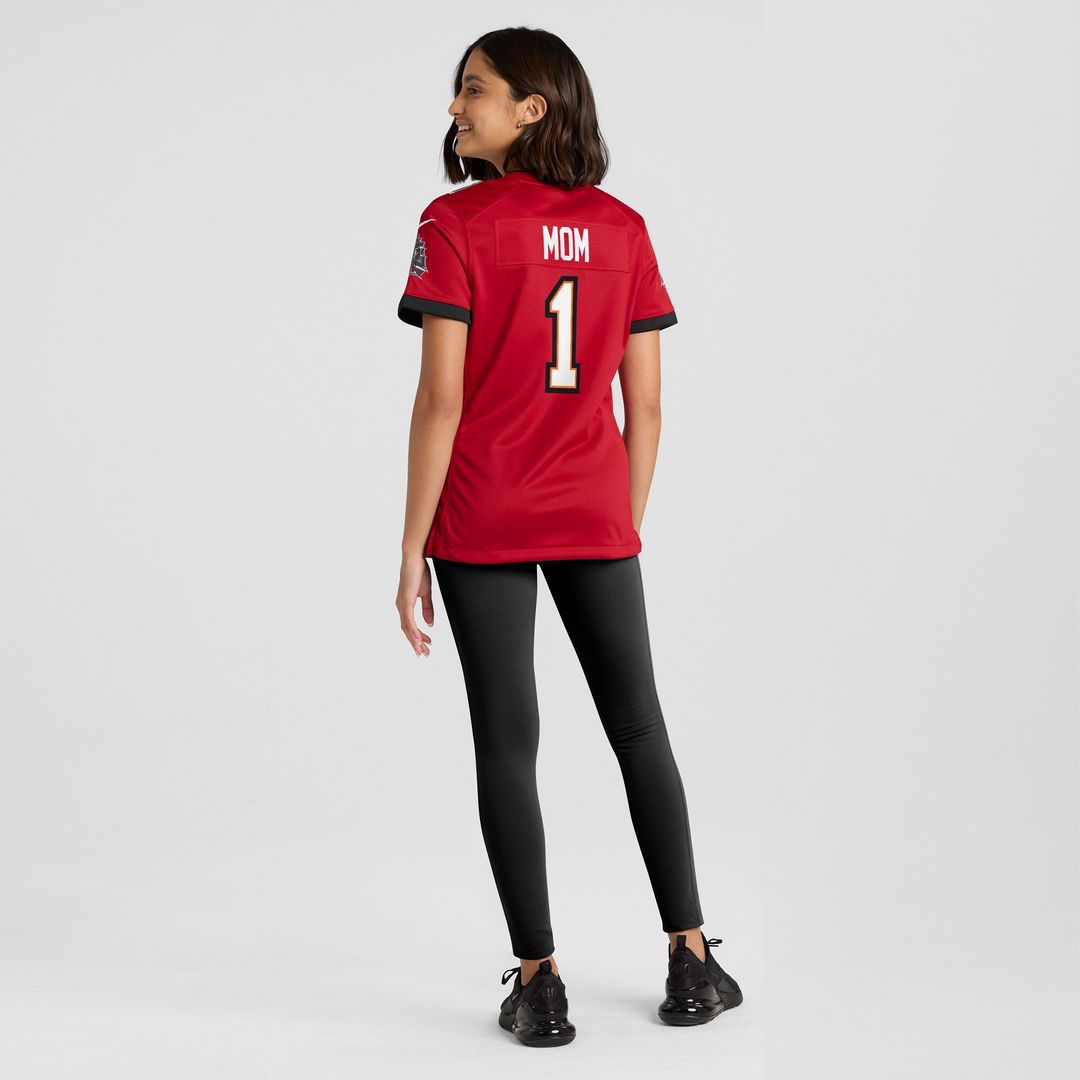 Number 1 Mom Tampa Bay Buccaneers Women's Game Jersey - Red