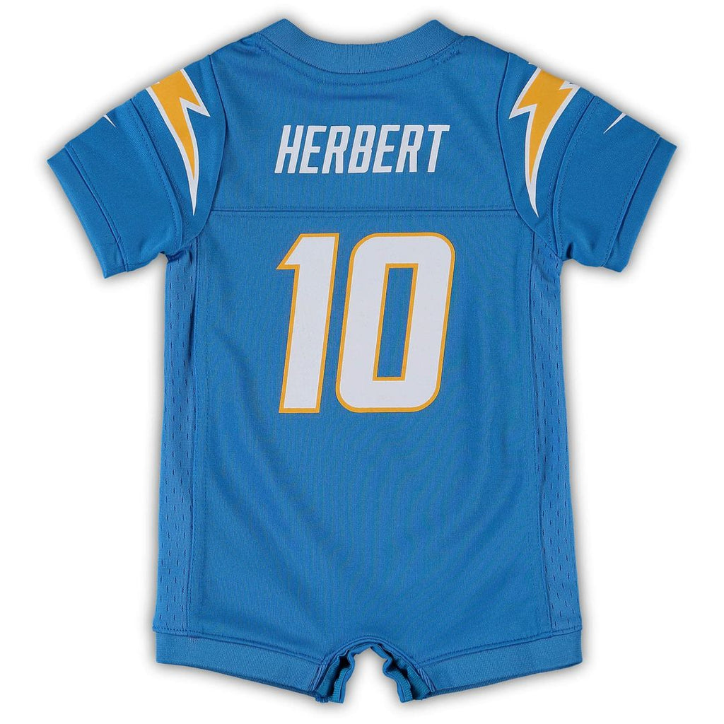 Justin Herbert Los Angeles Chargers Infant Game Romper Jersey - Powder Blue