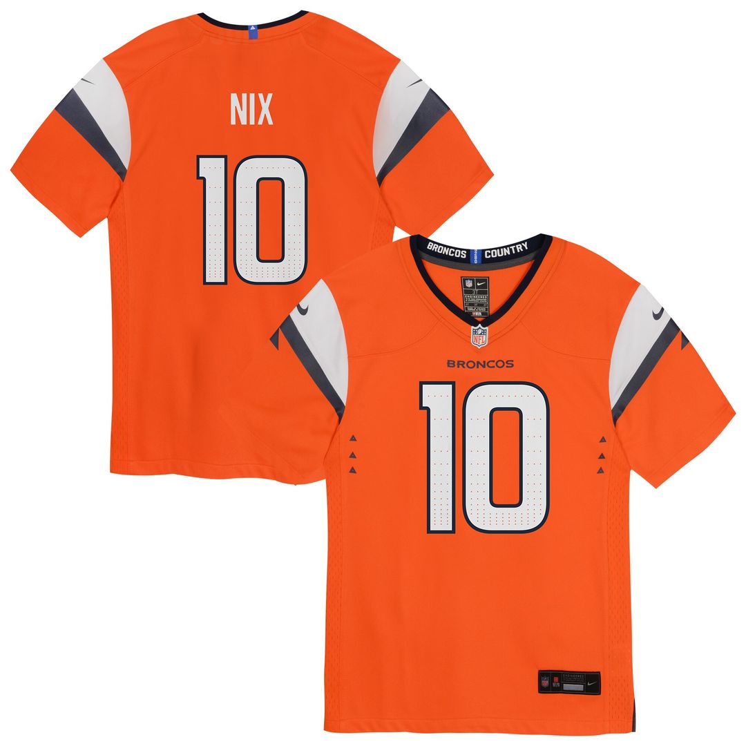 Bo Nix Denver Broncos Preschool Team Player Game Jersey - Orange