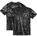 Maxx Crosby Las Vegas Raiders Girls Youth Sequin V-Neck Fashion Jersey - Black