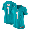 Number 1 Mom Miami Dolphins Women's Game Jersey - Aqua