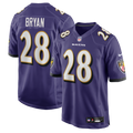 Taven Bryan Baltimore Ravens Team Game Jersey - Purple