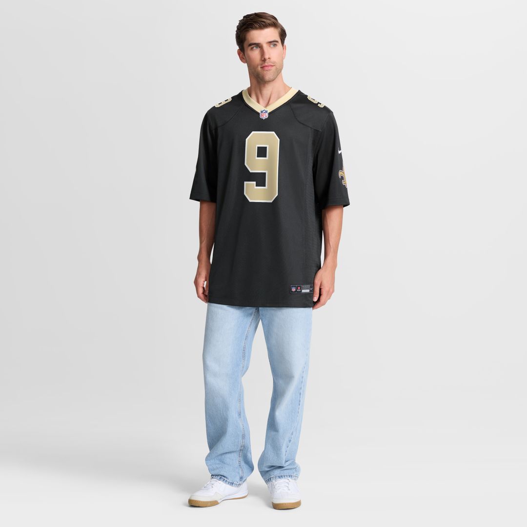 Drew Brees New Orleans Saints Team Game Jersey - Black
