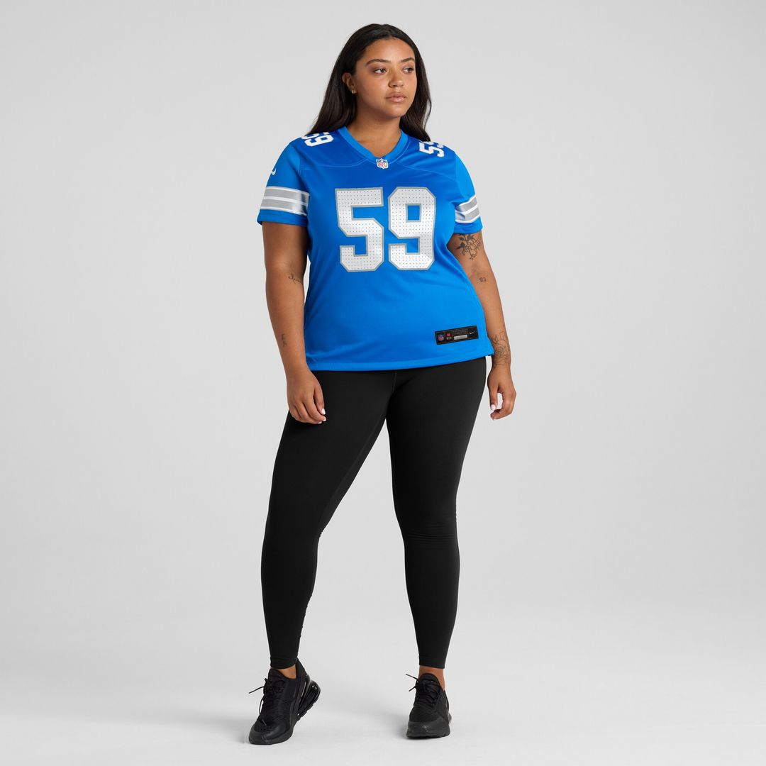 Giovanni Manu Detroit Lions Women's Team Game Jersey - Blue
