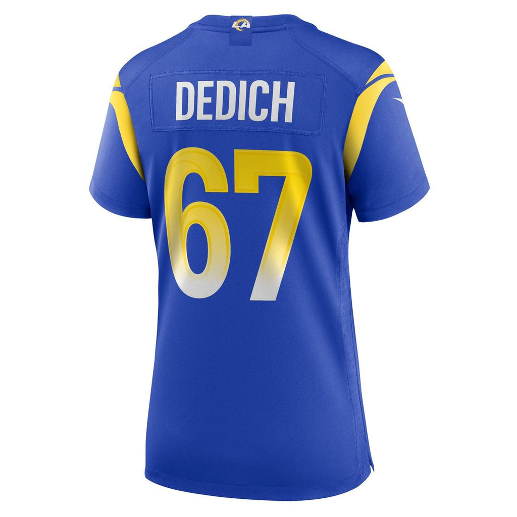 Justin Dedich Los Angeles Rams Women's Game Jersey - Royal