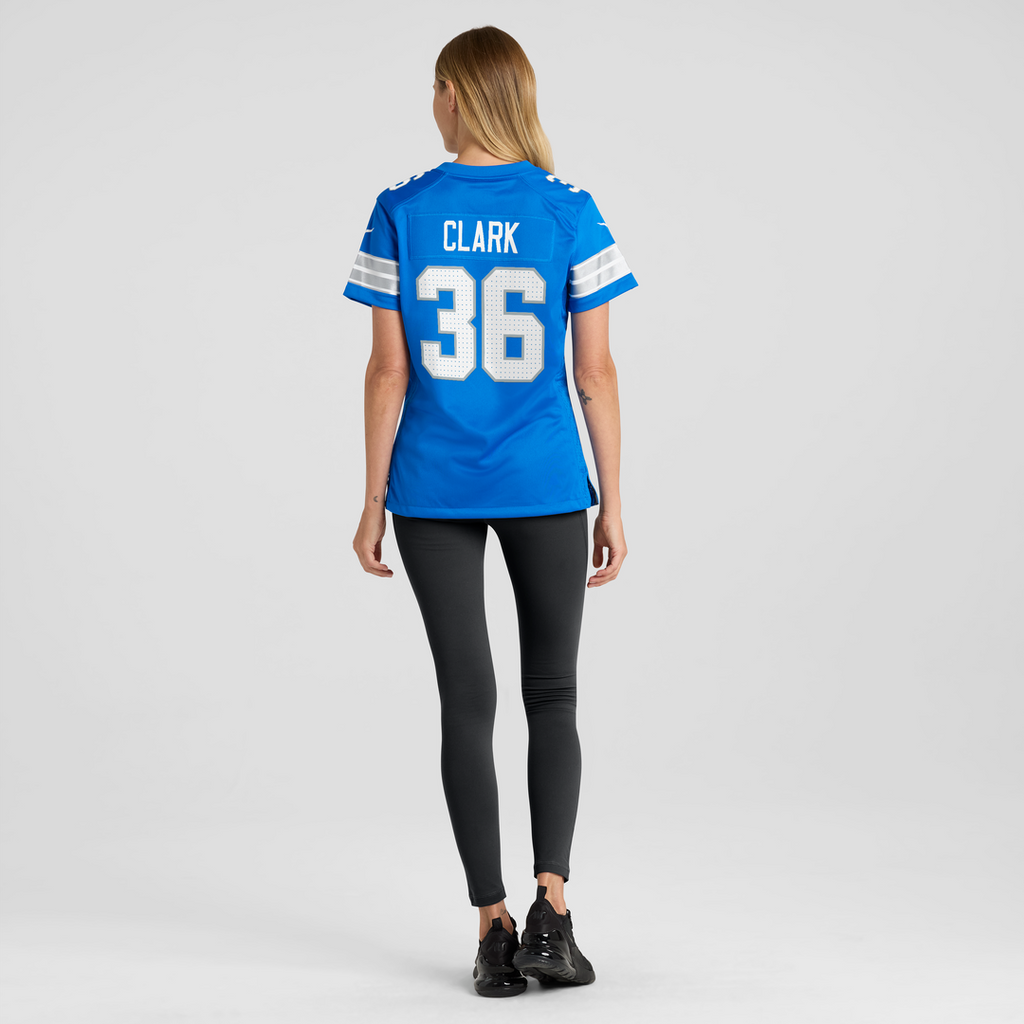 Chuck Clark Detroit Lions Women's Team Game Jersey - Blue