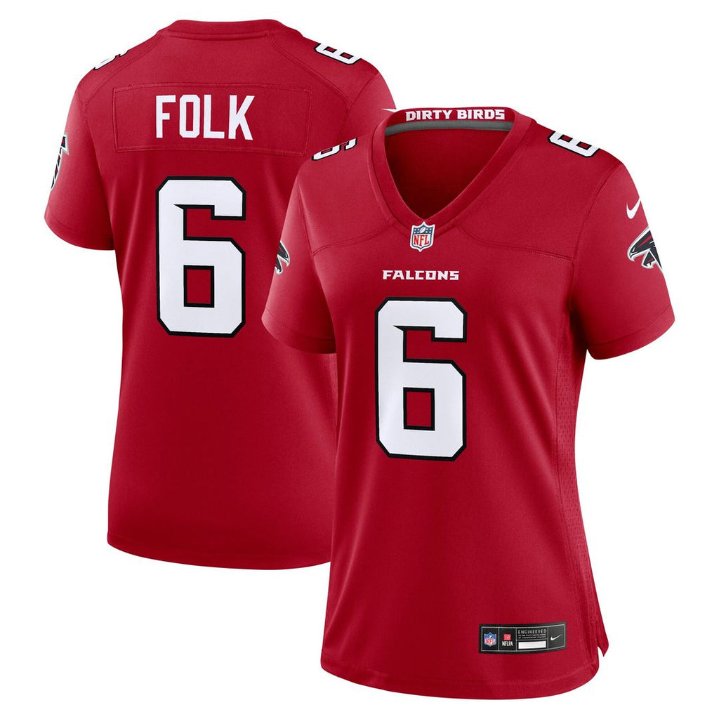 Nick Folk Atlanta Falcons Women's Team Game Jersey - Red