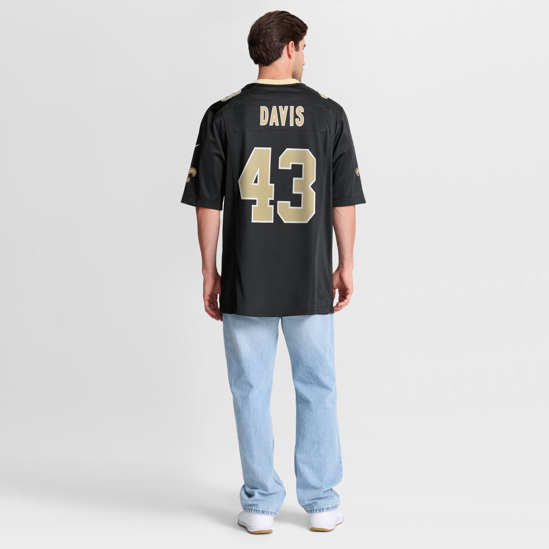 Michael Davis New Orleans Saints Team Game Jersey - Black