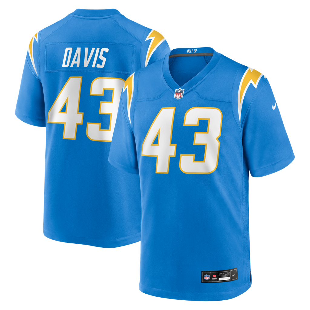 Michael Davis Los Angeles Chargers Game Jersey - Powder Blue