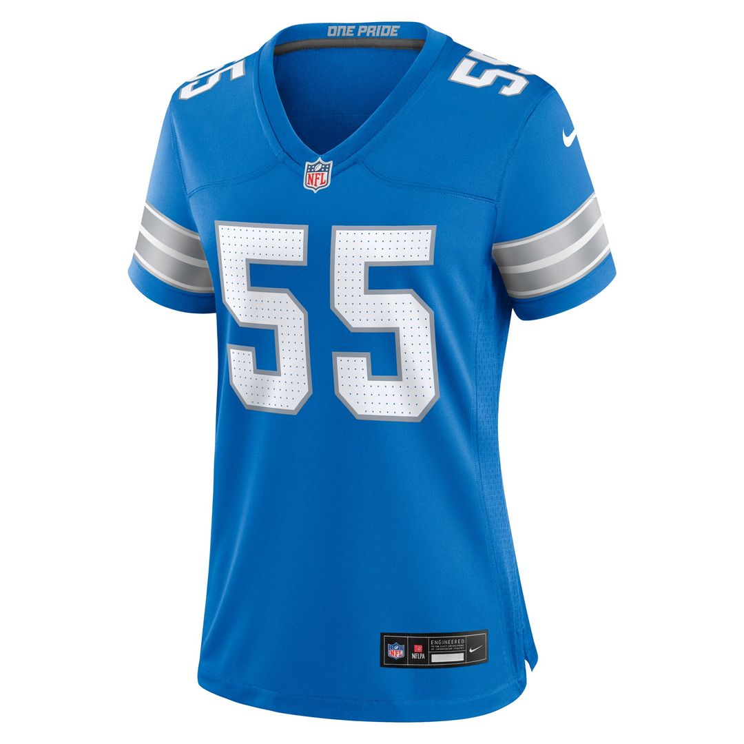 Derrick Barnes Detroit Lions Women's Team Game Jersey - Blue