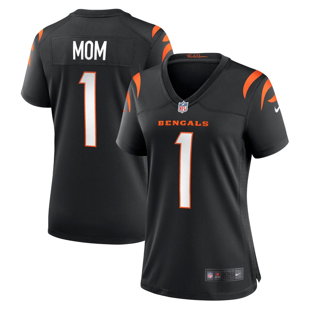 Number 1 Mom Cincinnati Bengals Women's Game Jersey - Black