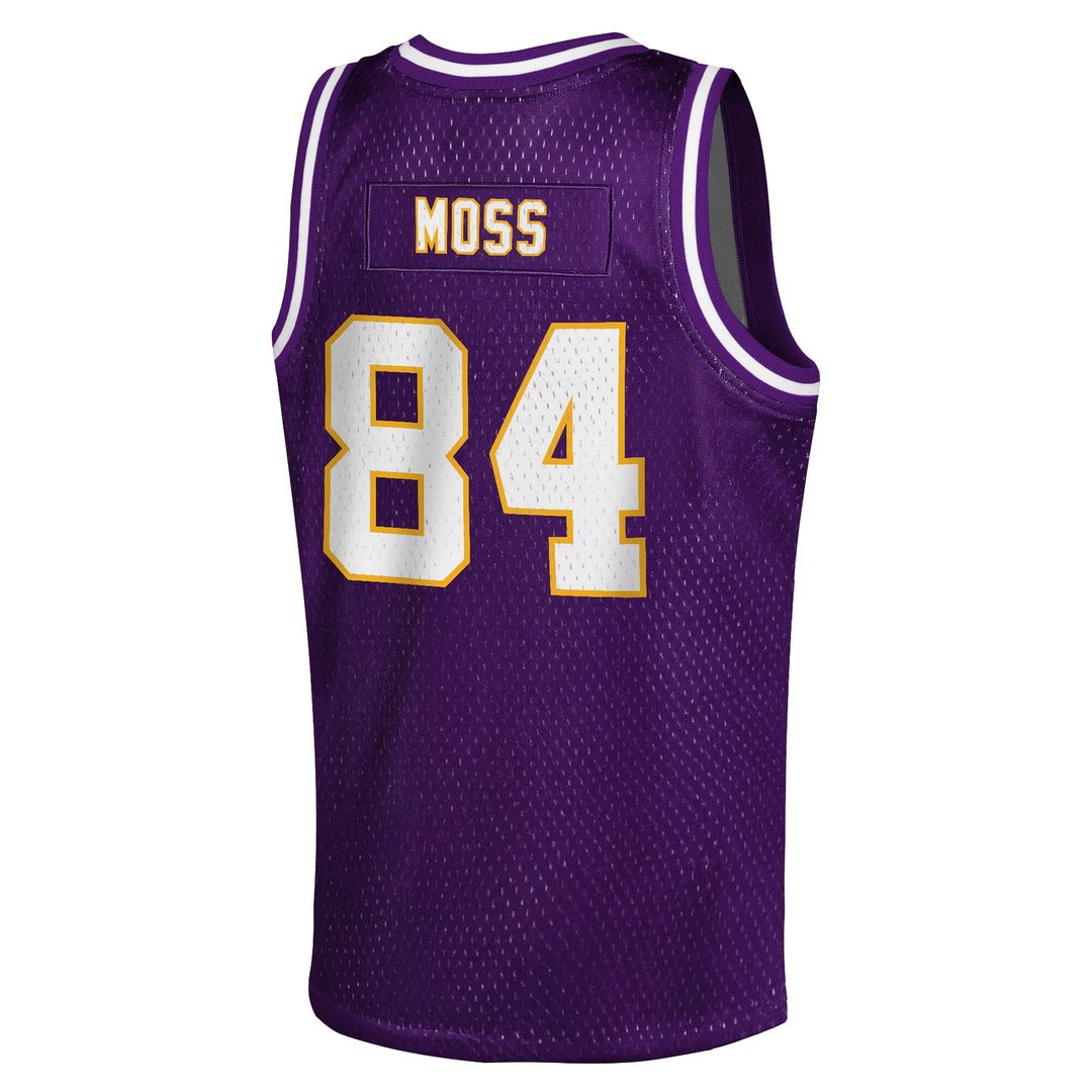 Randy Moss Minnesota Vikings Mitchell & Ness Youth Retired Player Basketball Fashion Jersey - Purple