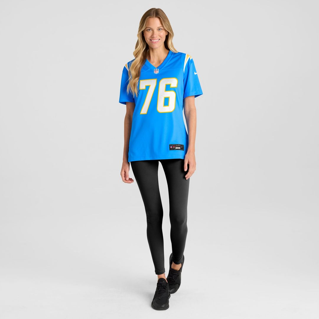 Joe Alt Los Angeles Chargers Women's 2024 Draft First Round Pick Player Game Jersey - Powder Blue