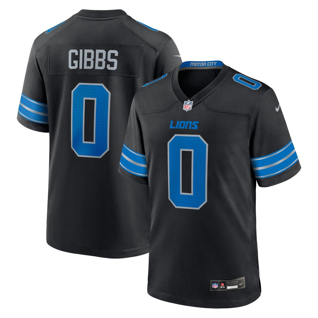 Jahmyr Gibbs Detroit Lions 2nd Alternate Game Player Jersey - Black