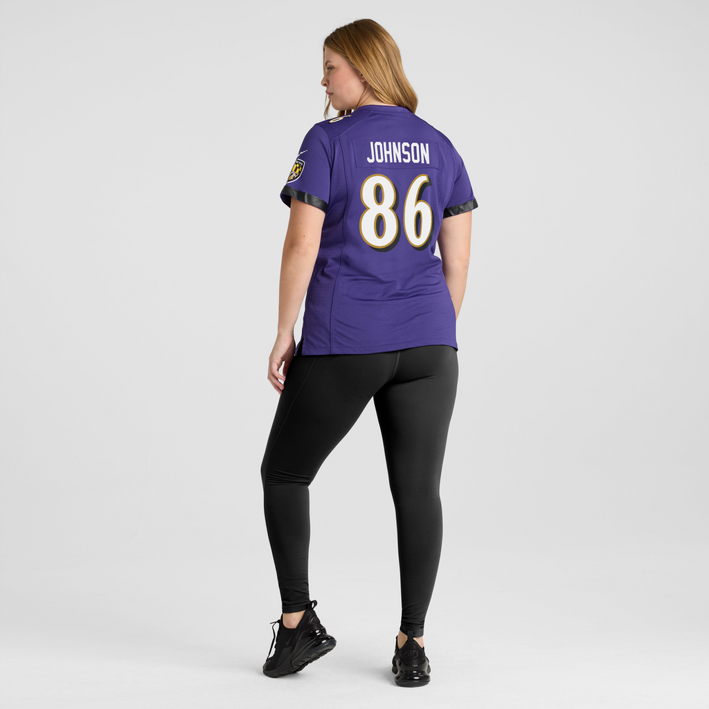 Cornelius Johnson Baltimore Ravens Women's Team Game Jersey - Purple