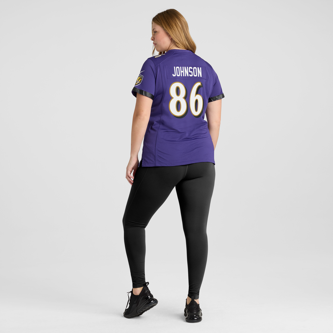 Cornelius Johnson Baltimore Ravens Women's Team Game Jersey - Purple