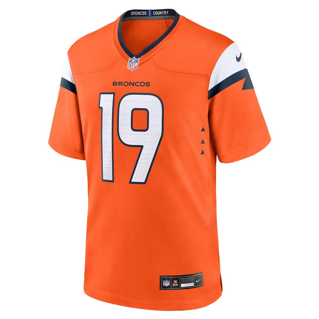 Marvin Mims Jr Denver Broncos Team Game Jersey - Orange