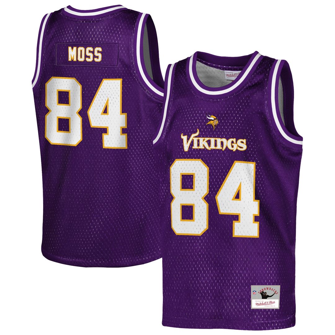 Randy Moss Minnesota Vikings Mitchell & Ness Youth Retired Player Basketball Fashion Jersey - Purple