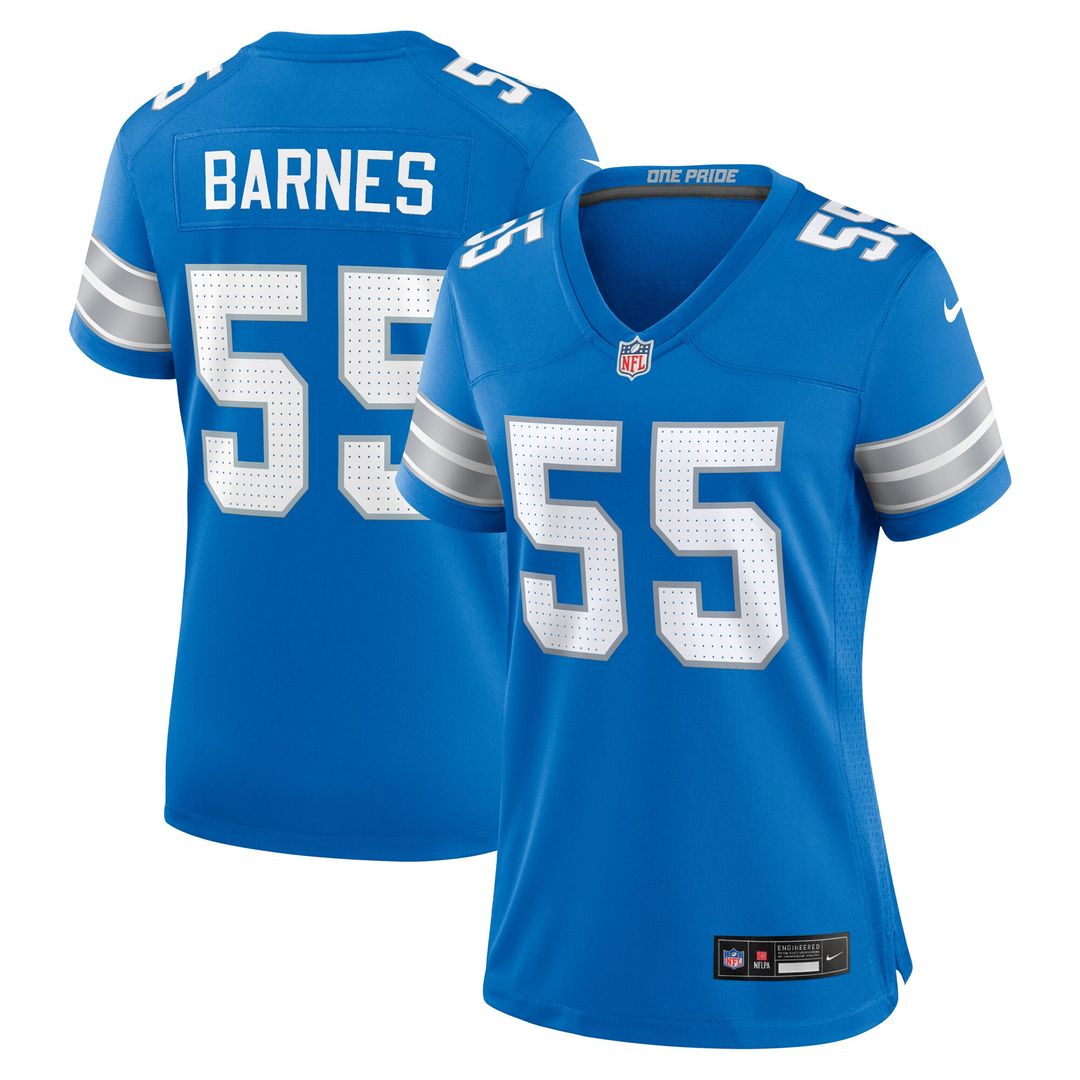 Derrick Barnes Detroit Lions Women's Team Game Jersey - Blue