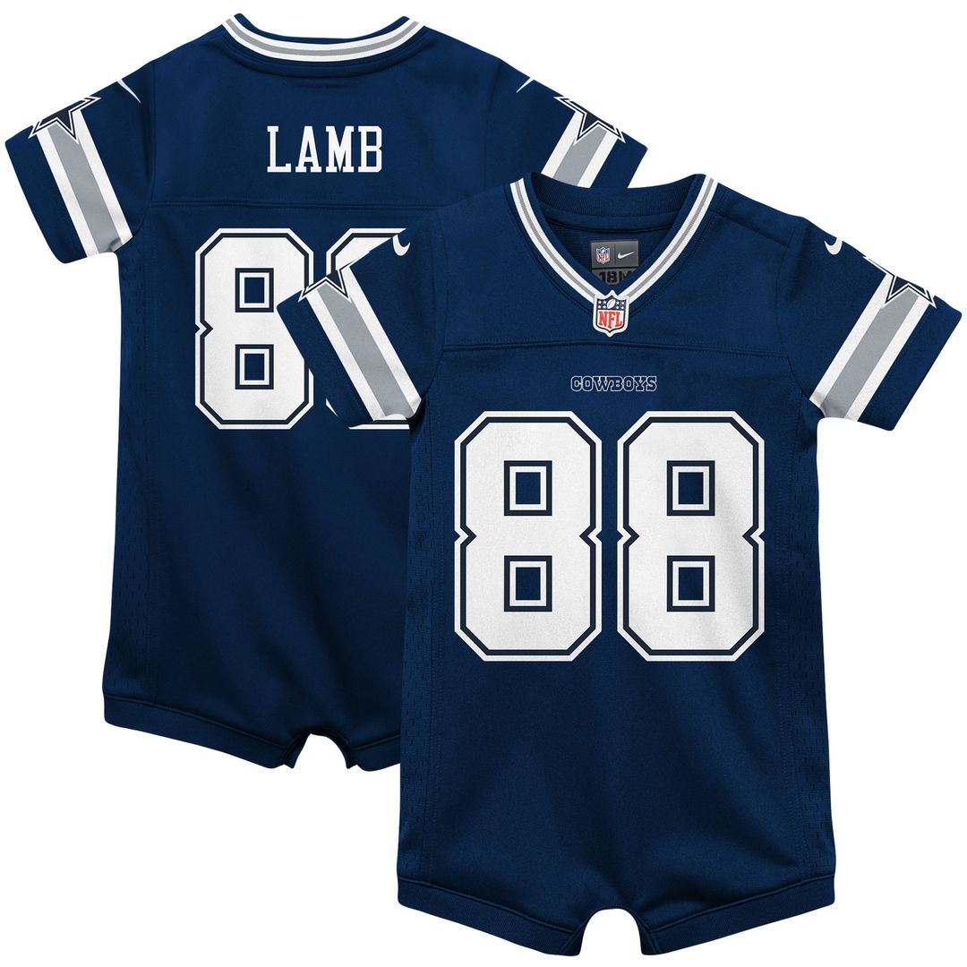 CeeDee Lamb Dallas Cowboys Infant Game Jersey Romper - Navy