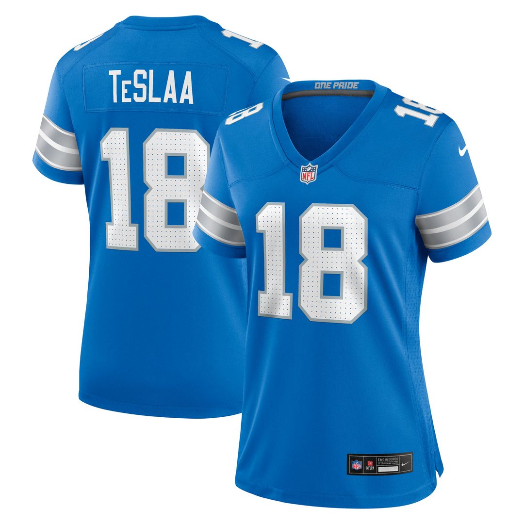 Isaac TeSlaa Detroit Lions Women's Game Player Jersey - Blue