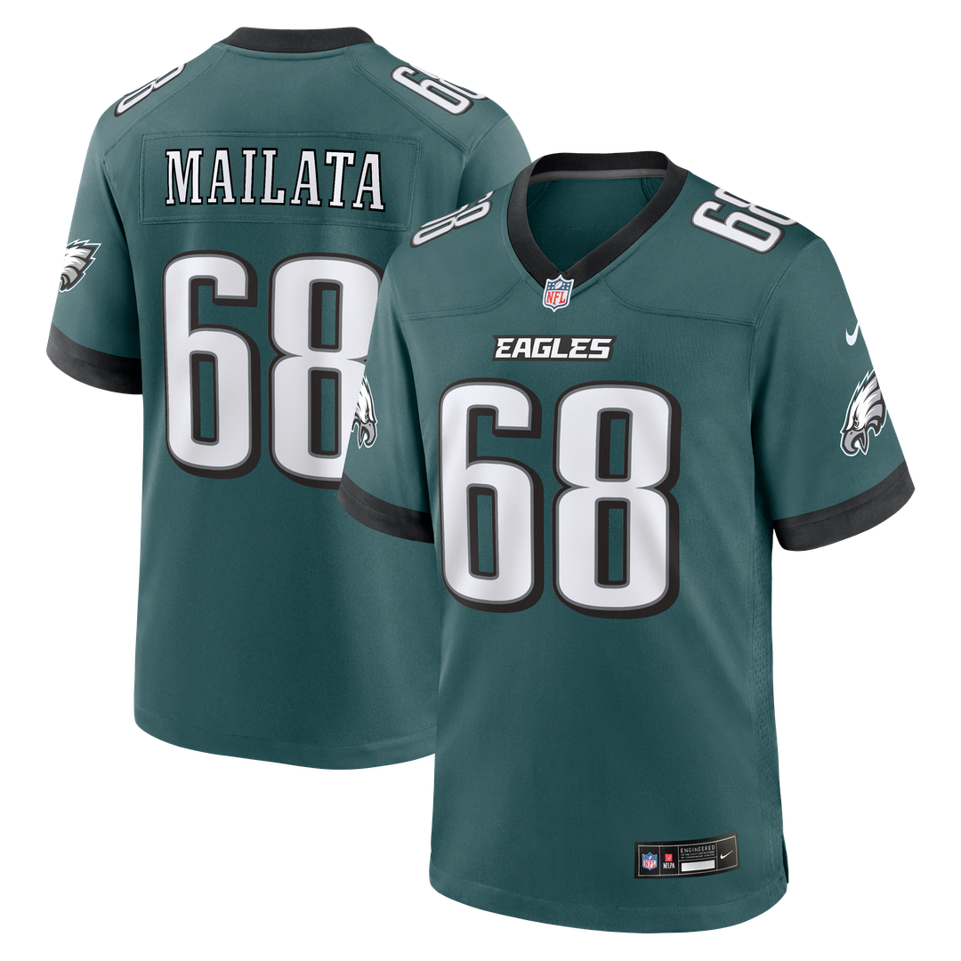 Mailata Philadelphia Eagles Team Game Jersey - Midnight Green
