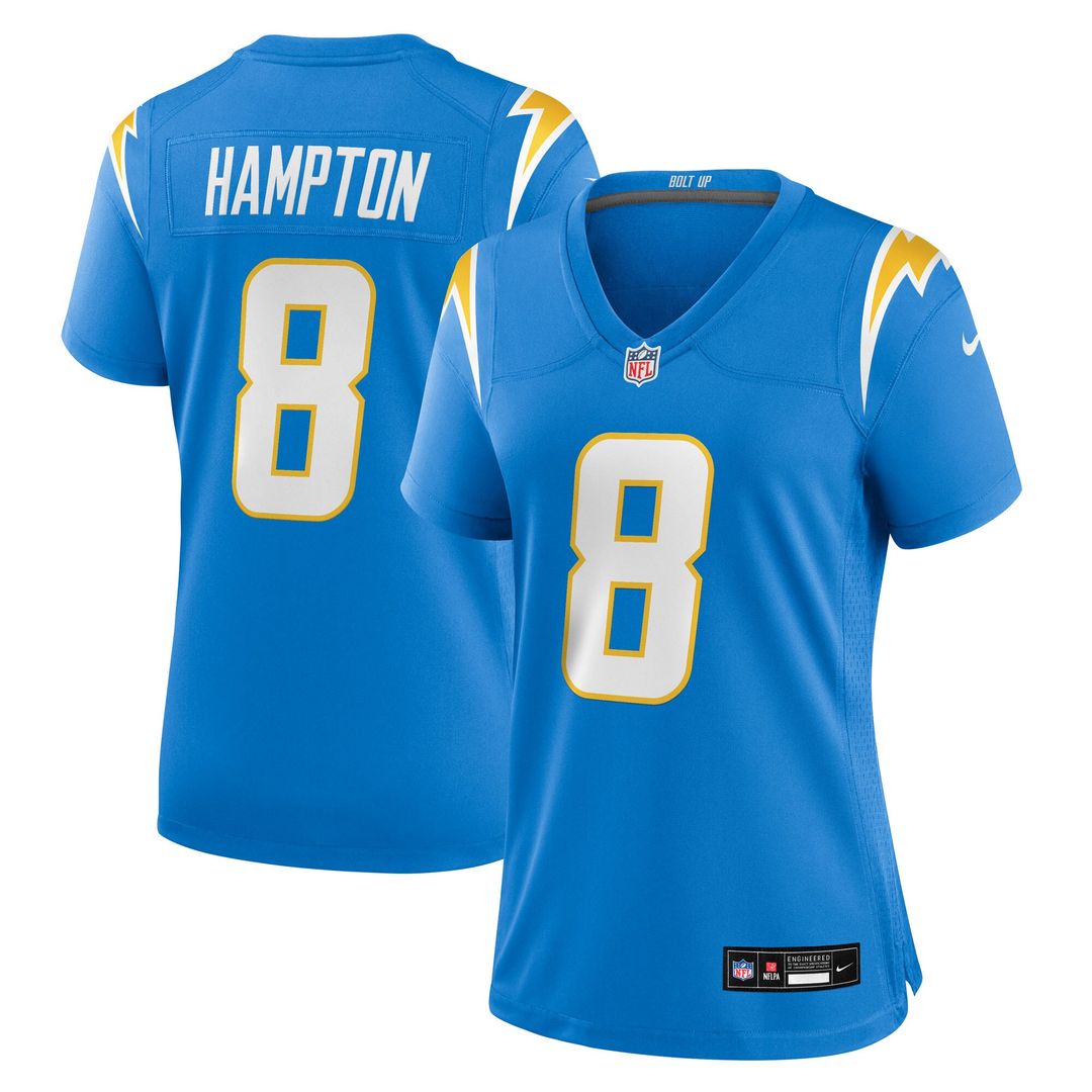 Omarion Hampton Los Angeles Chargers Women's Team Game Jersey - Powder Blue