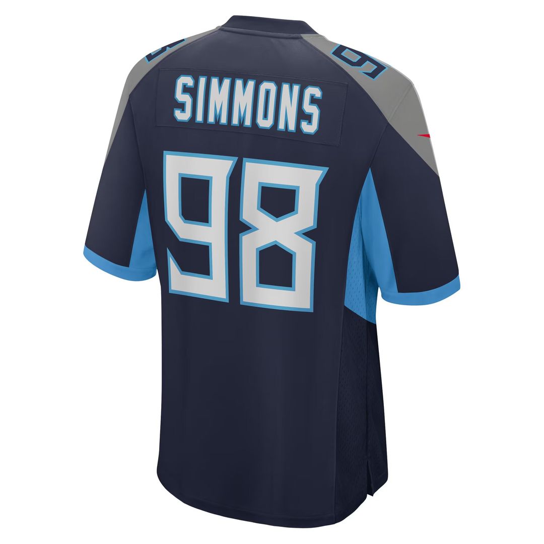 Jeffery Simmons Tennessee Titans Youth Game Jersey - Navy