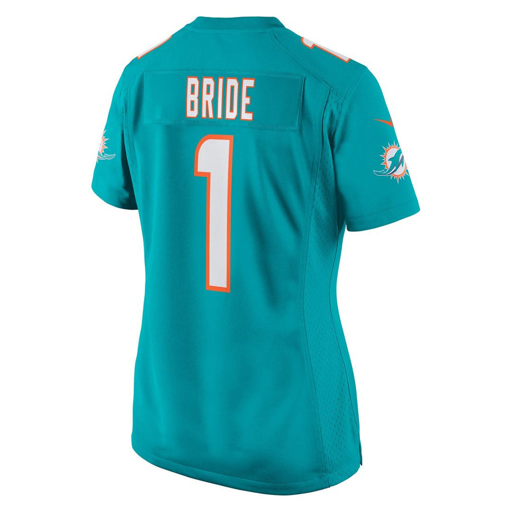 Number 1 Bride Miami Dolphins Women's Game Jersey - Aqua