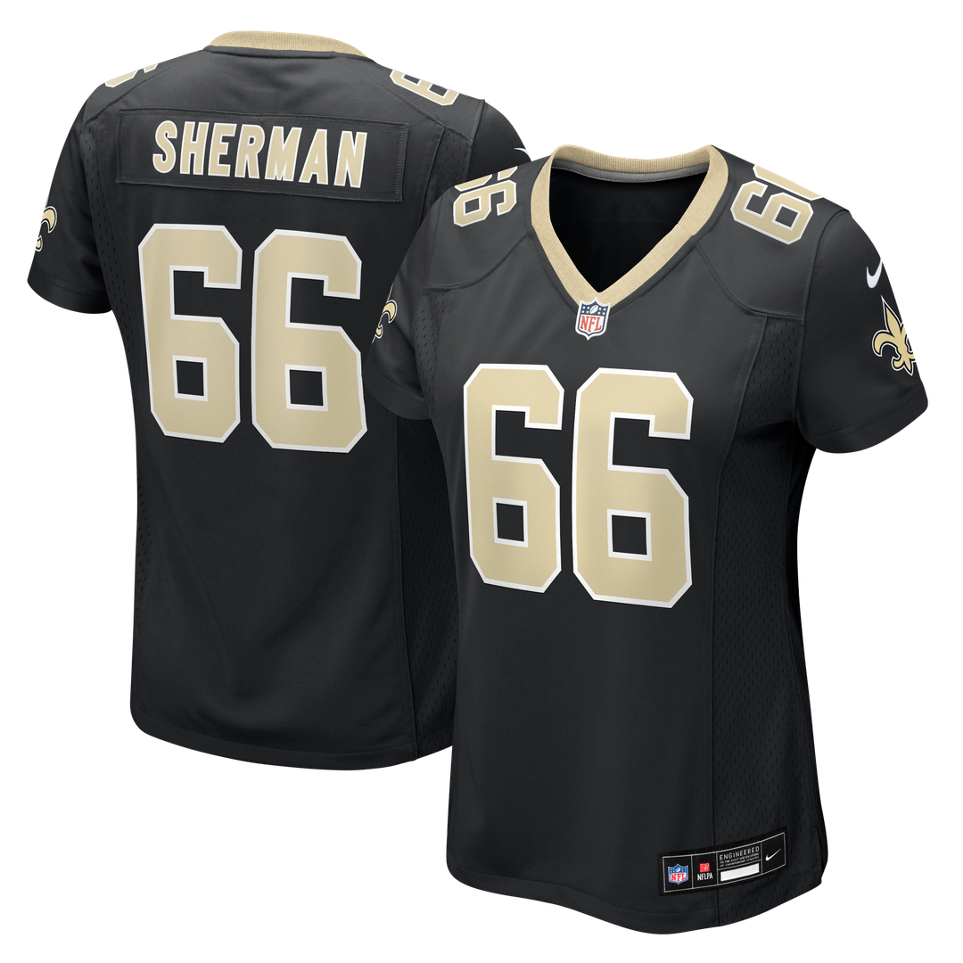 William Sherman New Orleans Saints Women's Team Game Jersey - Black