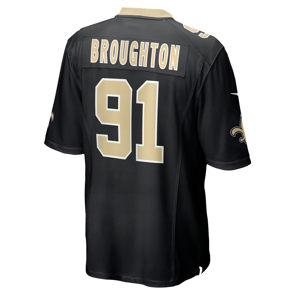 Vernon Broughton New Orleans Saints Team Game Jersey - Black