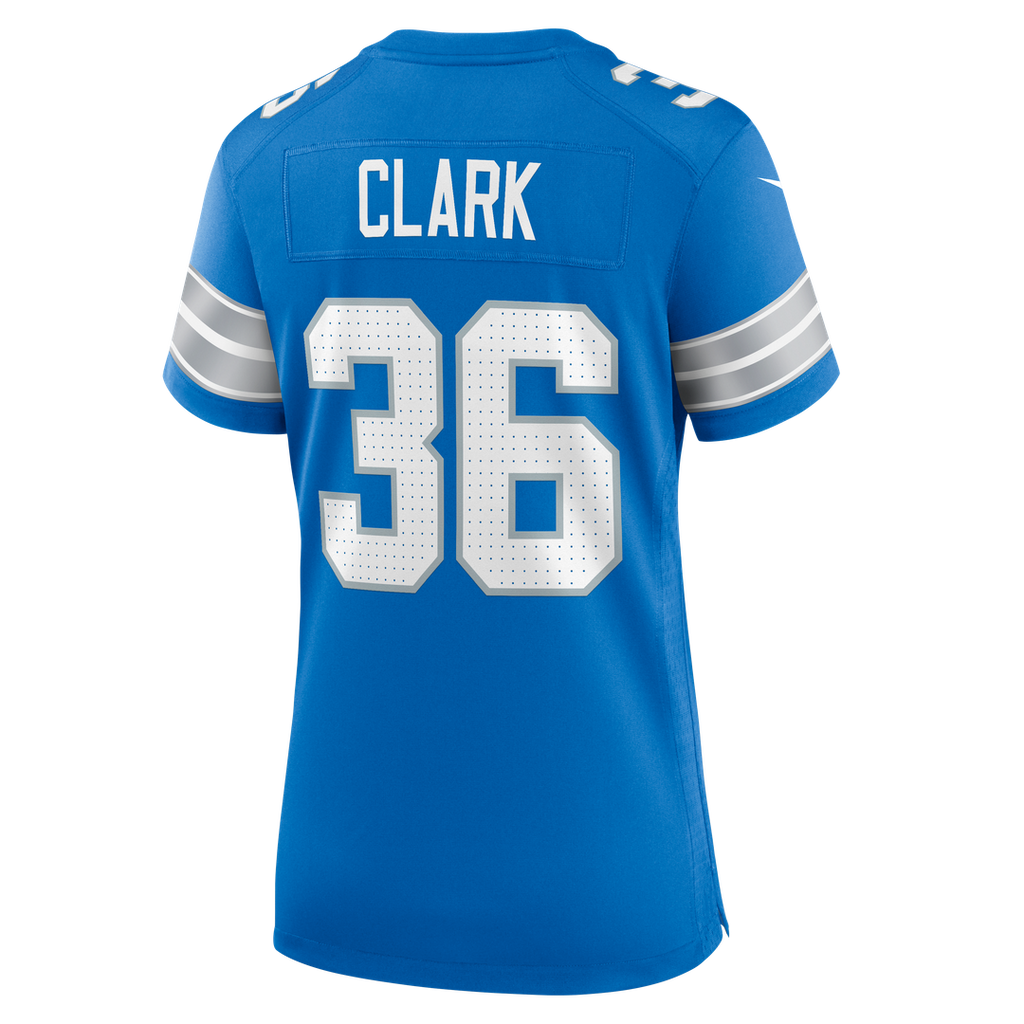 Chuck Clark Detroit Lions Women's Team Game Jersey - Blue