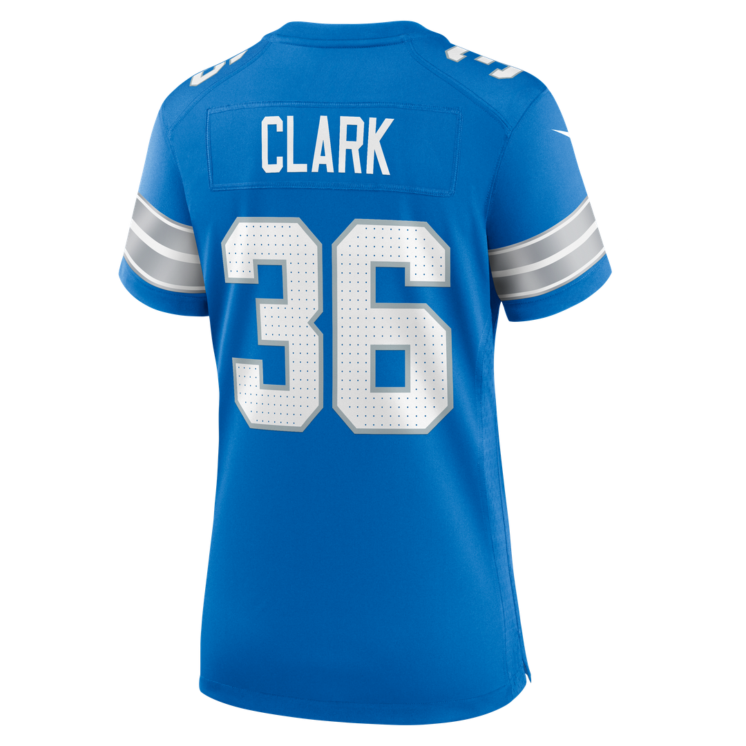 Chuck Clark Detroit Lions Women's Team Game Jersey - Blue