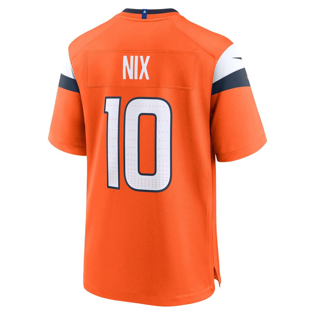 Bo Nix Denver Broncos Youth Game Jersey - Orange