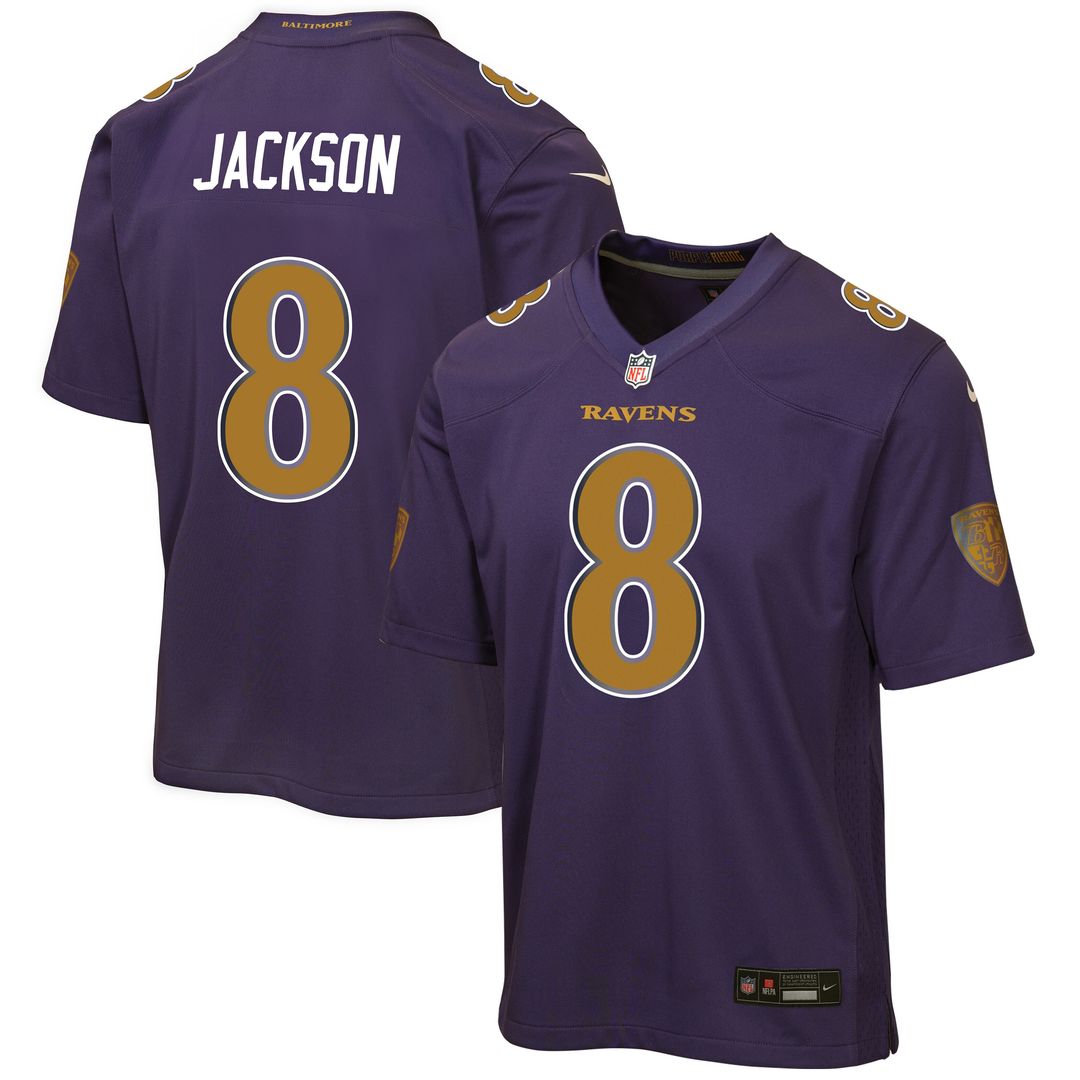 Lamar Jackson Baltimore Ravens Youth Alternate 2 Game Jersey - Purple