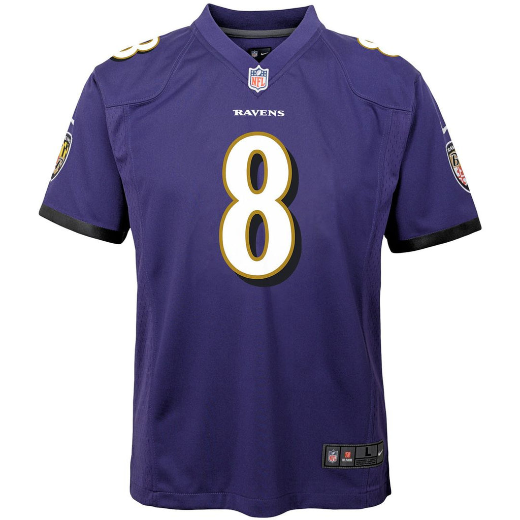 Lamar Jackson Baltimore Ravens Youth Game Jersey - Purple